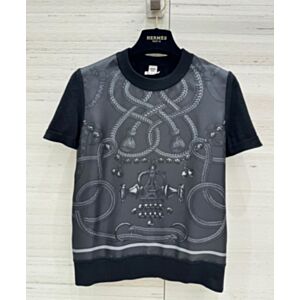 Hermes Palefroi Remix Short-Sleeve Twillaine Sweater