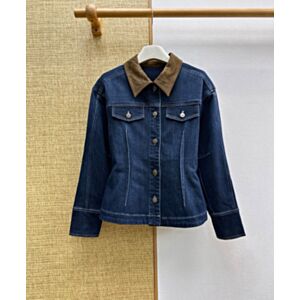 Loewe Women's Collared Denim Jacket Blue