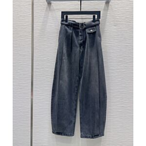 Loewe Women's Retro Washed Wide-Leg Jeans Gray