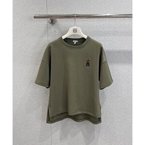 Loewe Women's Regular Fit T-Shirt In Cotton Blend Green