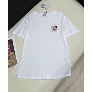 Loewe Women's Anagram Embroidered Jersey T-Shirt White