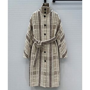 Loro Piana Women's Checked Wool-Blend Tweed Coat Apricot