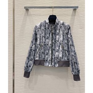 Louis Vuitton Women's Reversible Name Tag Bomber Jacket Grey