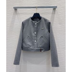 Louis Vuitton Women's Wool Cropped Jacket Grey