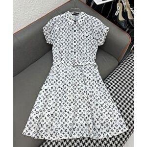 Louis Vuitton Graphic Monogram Shirt Dress White