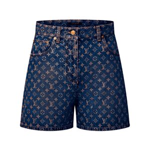 Louis Vuitton Women's Monogram Denim Shorts Blue