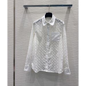 Louis Vuitton Women's Mini Monogram Silk Evening Shirt White