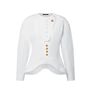 Louis Vuitton Women's Asymmetrical Bib Blouse White