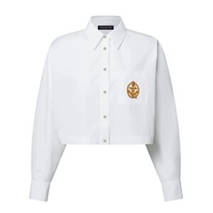 Louis Vuitton Women's Anchor Patch Cropped Shirt White