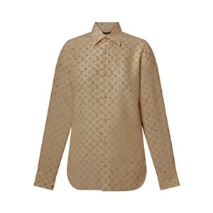 Louis Vuitton Washed Monogram Silk Shirt Coffee