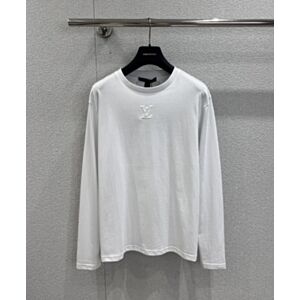 Louis Vuitton Letter Logo Round Neck T-Shirt White