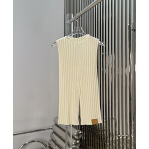 Louis Vuitton Ribbed-Knit Slit Top Cream