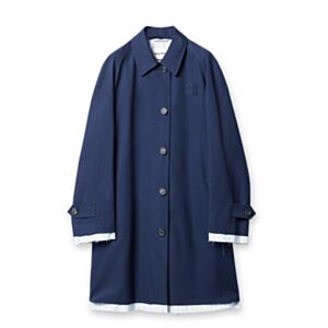 Miu Miu Women's Navy Single-Breasted Kid Mohair Coat Dark Blue