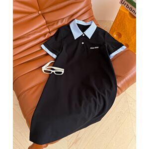 Miu Miu Women's Polo Shirt With Contrast Trims Black