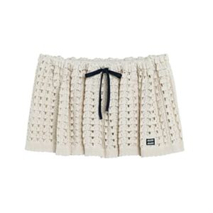 Miu Miu Women's Natural Cotton Miniskirt Cream