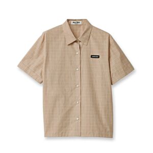 Miu Miu Women's Cotton Knit Polo Shirt Apricot