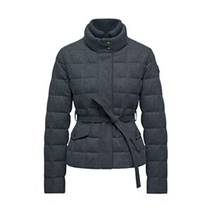 Moncler Women's Knitted Turtleneck Belt Down Jacket Gray