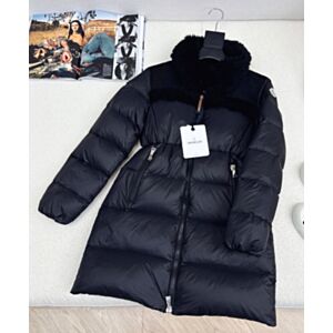 Moncler Women's Fur-Trimmed Down Jacket Black
