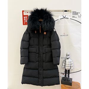 Moncler Women's Fur Collar Long Down Jacket