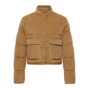 Moncler Women's Essarts Braided Trim Corduroy Cropped Down Jacket 