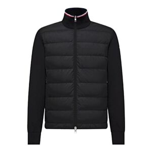 Moncle Men's Quilted Cotton Zip-Up Cardigan Black