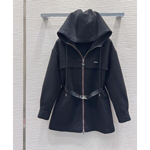 Prada Women's Hooded Coat With A Belt