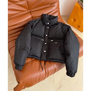 Prada Women's Re-Nylon Short Down Jacket Black