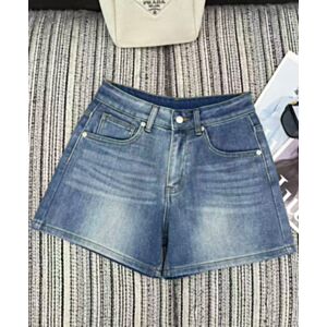 Prada Women's High-Waisted Denim Shorts Blue