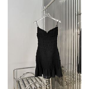 Saint Laurent Silk Crepe Pleated Dress Black
