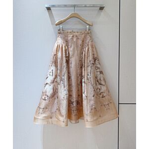 Zimmermann Women's Rebellion Beaded Midi Skirt Pink