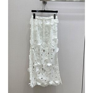 Zimmermann Women's Raie Lace Midi Skirt White