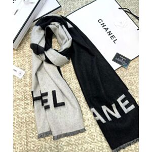 Chanel Color-block cashmere shawl