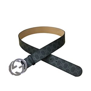 Gucci GG Supreme belt with G buckle 370543 Black