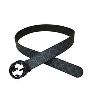 Gucci GG Supreme belt with G buckle 370543 Black
