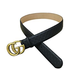 Gucci Leather belt with Double G buckle Black