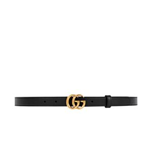 Gucci Leather belt with double G buckle Black