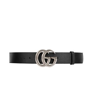 Gucci  Leather belt with double G buckle Black