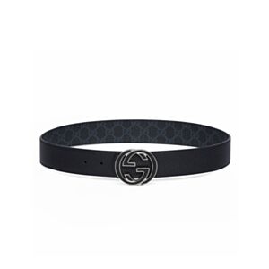 Gucci Reversible Belt With Interlocking G Buckle Black