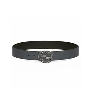 Gucci Reversible Belt With Interlocking G Buckle Gray