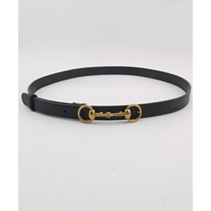 Gucci Women's Leather belt with Horsebit Black