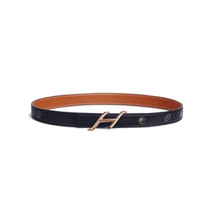 Hermes Hdn Belt Buckle & Hermes Sur Mer Reversible Leather Strap 24 MM Black