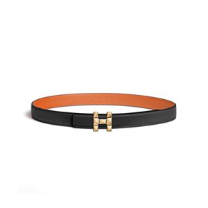 Hermes H Infini Belt Buckle & Reversible Leather Strap 24 MM Black
