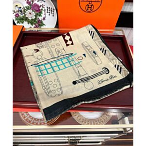 Hermes Cashmere Printed Scarf