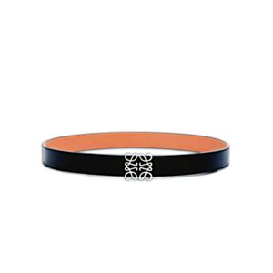 Loewe Reversible Anagram Belt In Smooth Calfskin Black