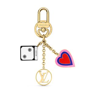 Louis Vuitton Game On Dice And Heart Bag Charm And Key Holder MP2913 White