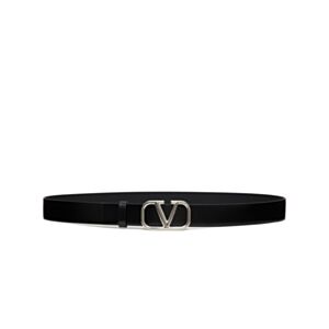 Valentino Vlogo Signature Calfskin Belt Black