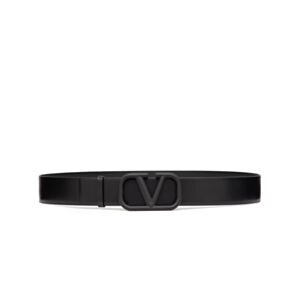 Valentino Vlogo Signature Calfskin Belt 40mm Black