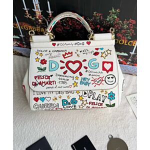 Not for sale: Dolce & Gabbana Sicily Mural Print Small Handbag White