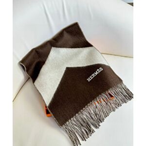 Not for sale: Hermes Cashmere Double-sided Tassel Scarf Coffee