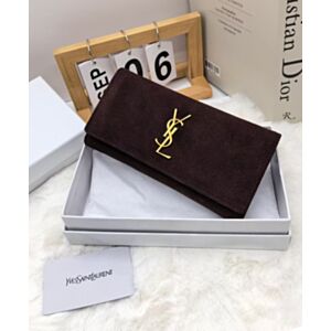 Not for sale: Saint Laurent Suede Large Flap Wallet Dark Coffee